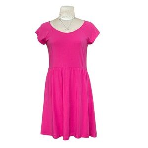 Garnet Hill Fit and Flare Summer Dress T-shirt Skater Dress Pink‎ 14
